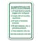 Signmission 18 in Height, 0.12 in Width, Aluminum, 12" x 18", A-1218 Dumpster - Rules 1 2 A-1218 Dumpster - Rules 1 2 - alternate 1